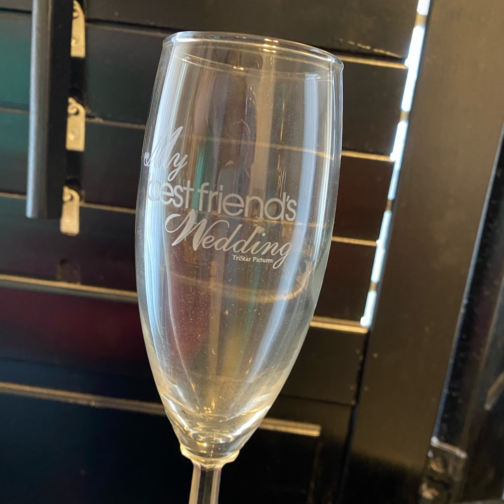 My Best Friend’s Wedding 1997 JULIA ROBERTS glass flute - The RARE Wedding Gift!